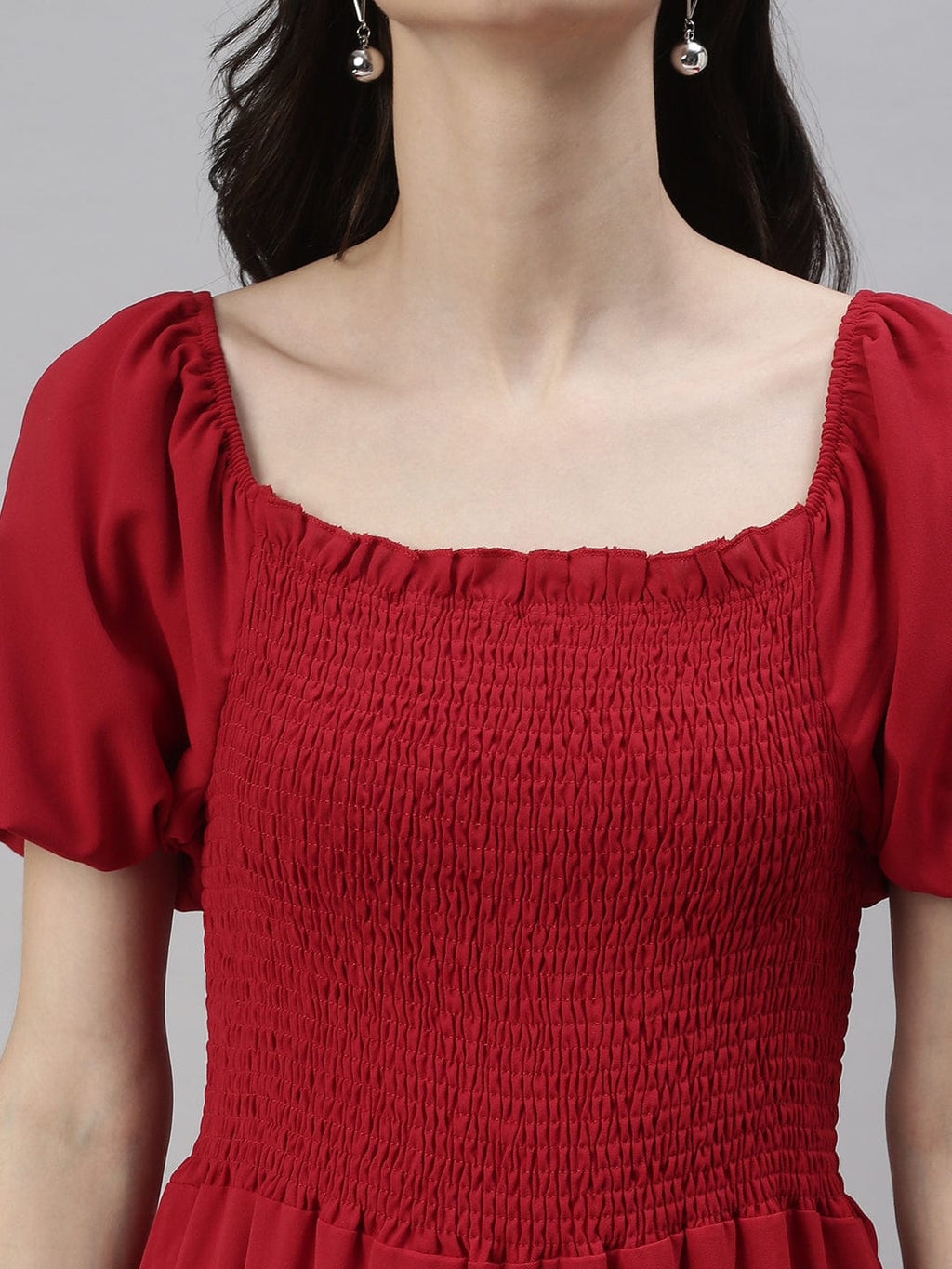 Women's Red Off-Shoulder Culotte Jumpsuit