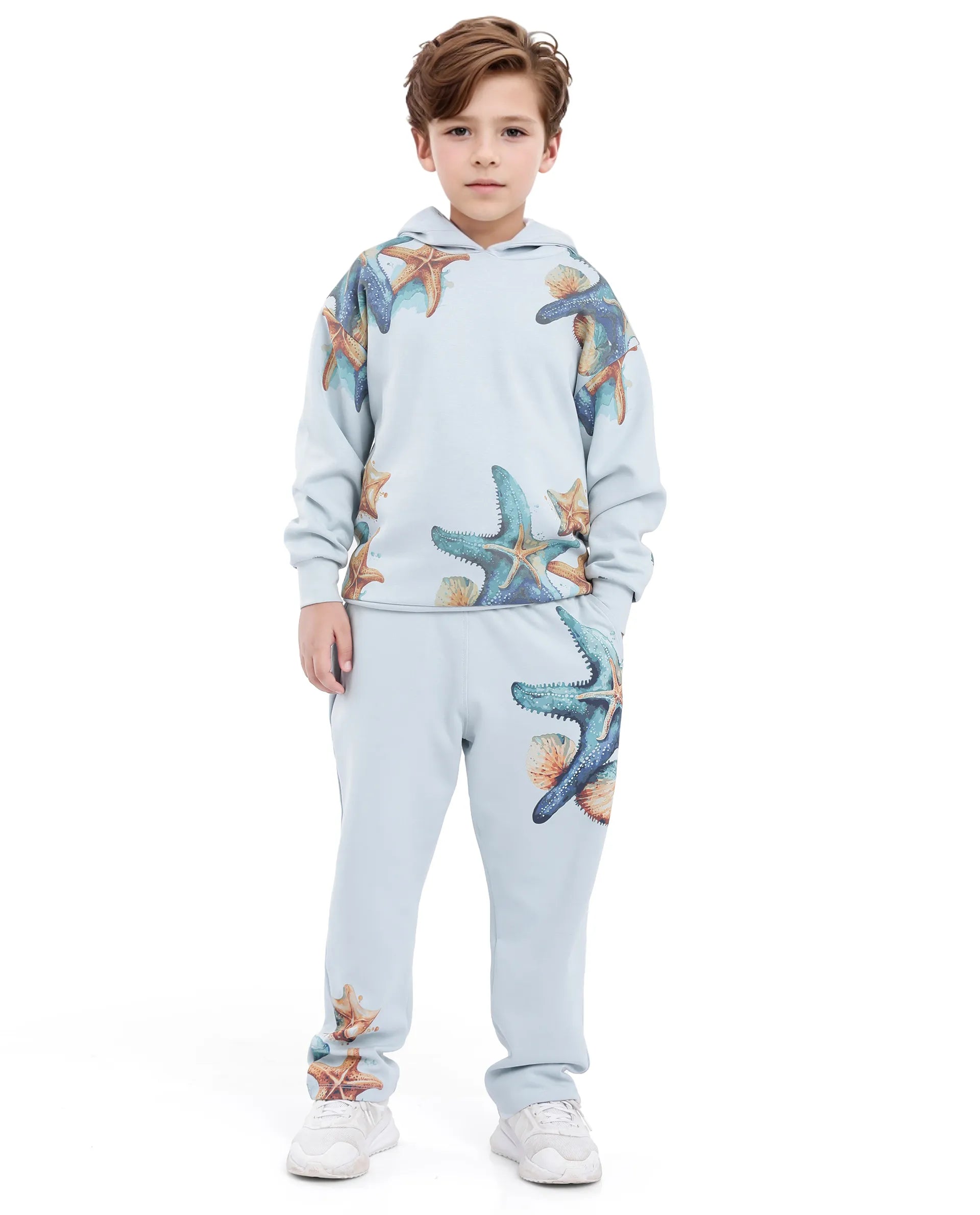Rare Ones Kids Simson Pastel Blue Cotton Poly Full Sleeve Digital Print Sweatshirt
