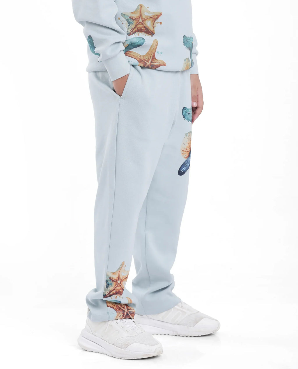 Rare Ones Kids Sims Pastel Blue Cotton Poly Digital Print Trackpant