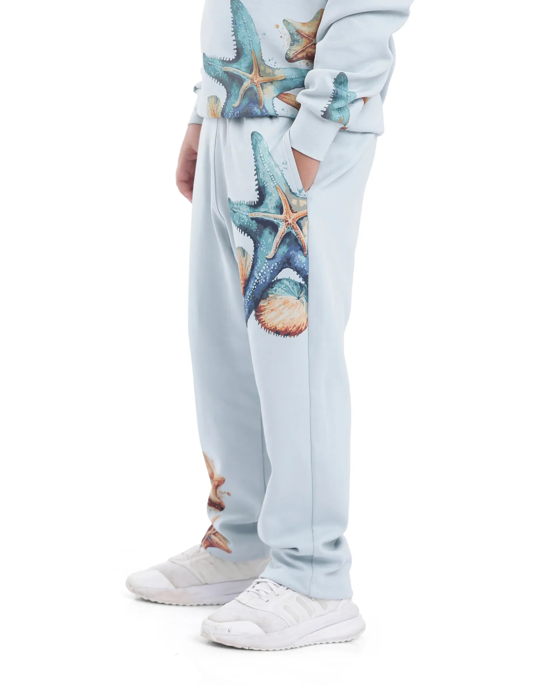 Rare Ones Kids Sims Pastel Blue Cotton Poly Digital Print Trackpant