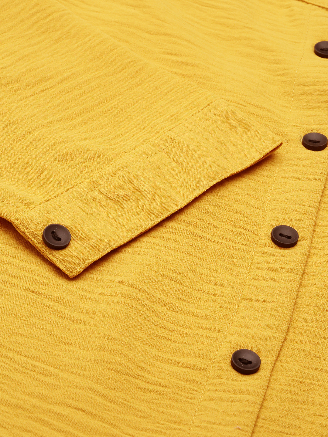Women's Yellow Solid Calf Length Mandarin Collar Straight Kurta