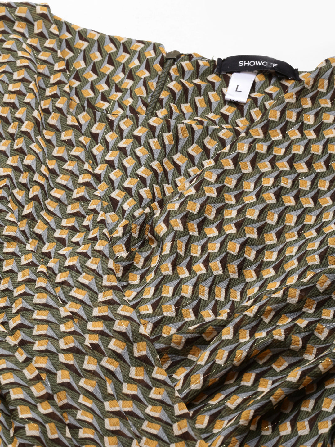 Women's Multi Geometric Printed Fit & Flare Dress