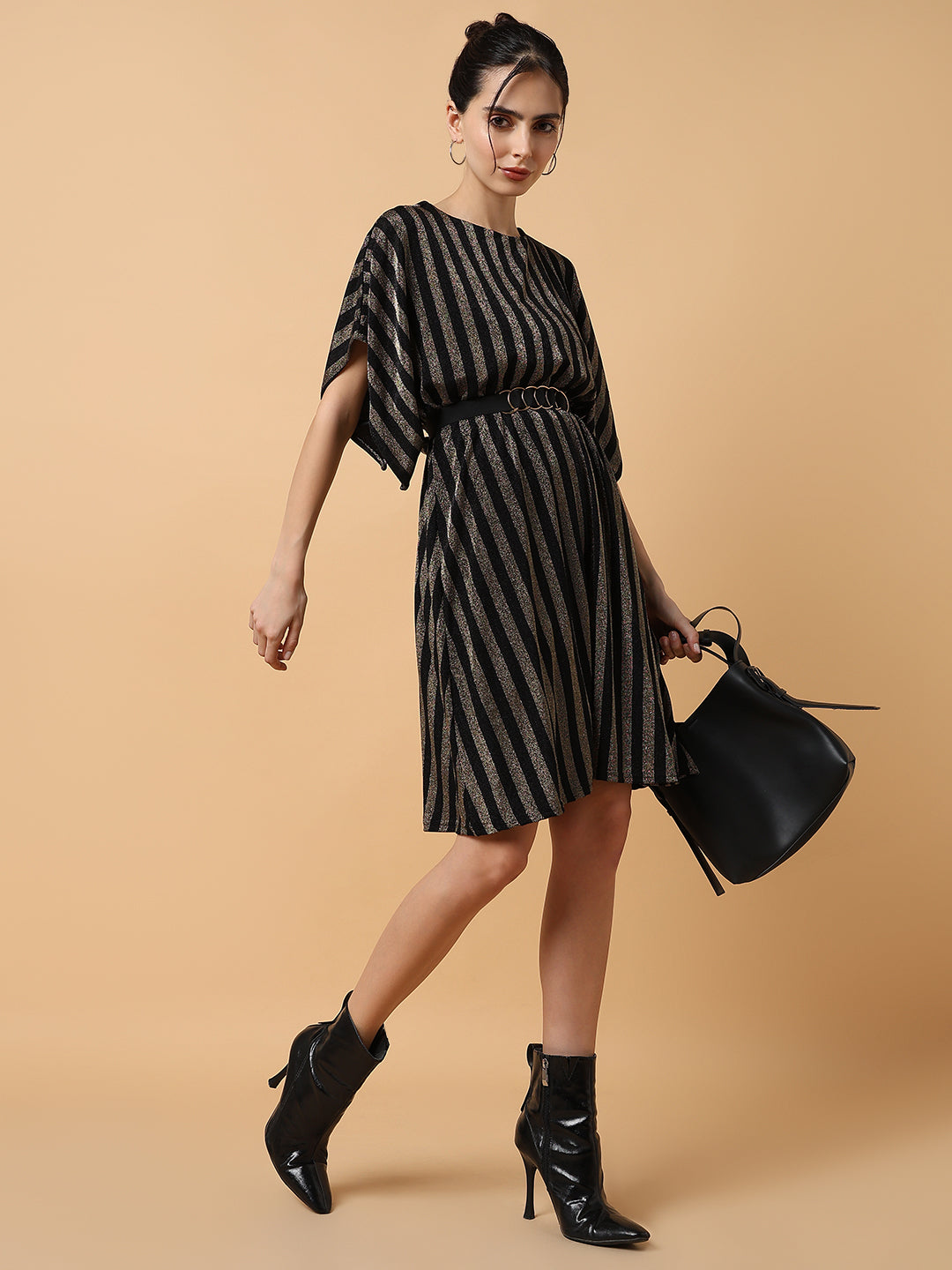 Women's Striped Kaftan Copper Dress