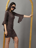 Women's Brown Wrap Dress