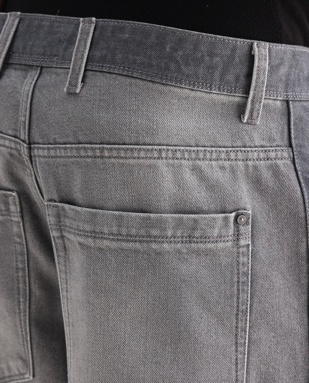 Rare Rabbit Men's Srito Grey Cotton Plain Baggy Fit Jeans