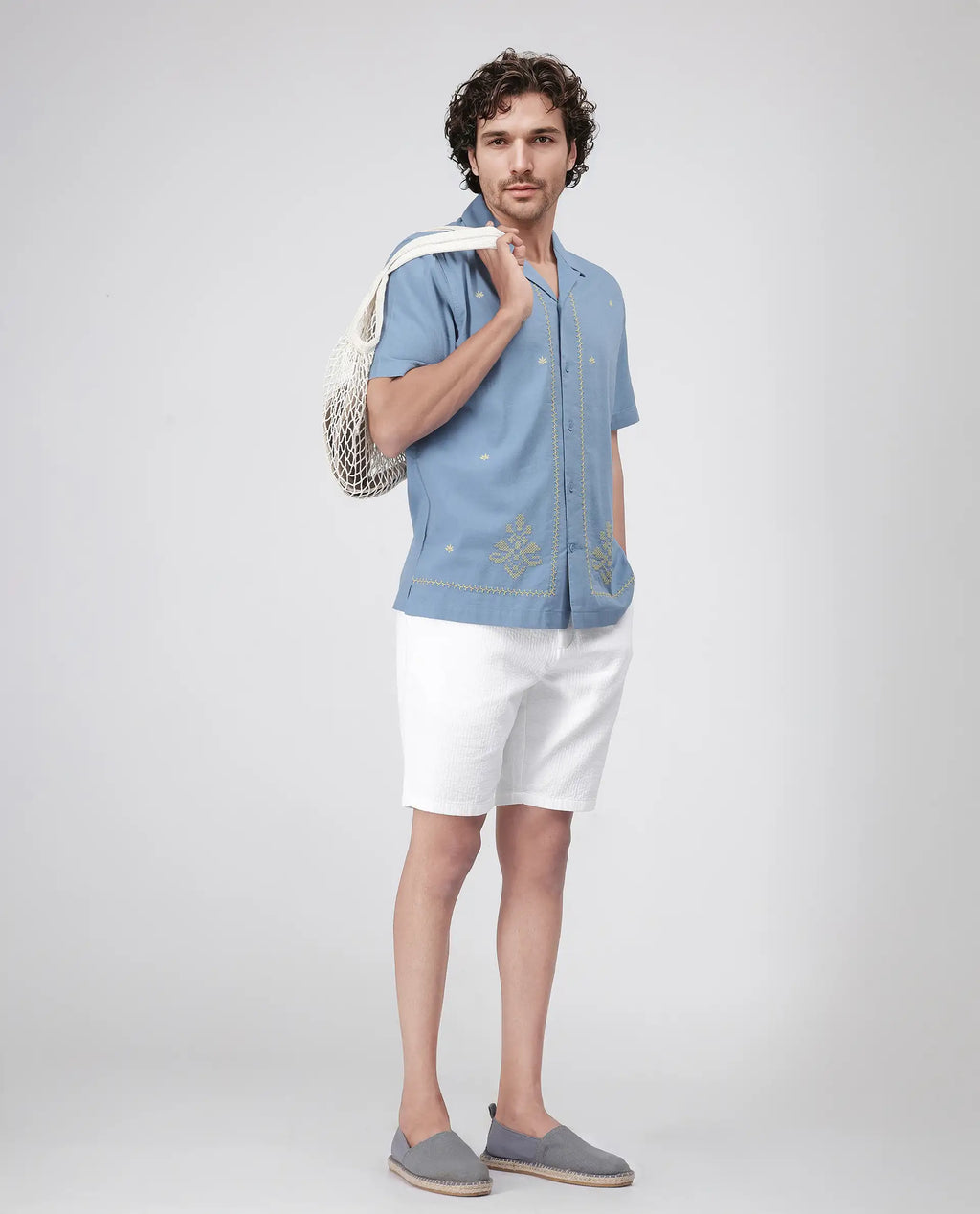 Rare Rabbit Men's Steo White Cotton Blend Plain Relaxed Fit Shorts
