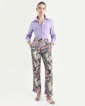 Rareism Women's Stevie-B Light Multi Polyester Abstract Print Ankle Length Straight Fit Trouser