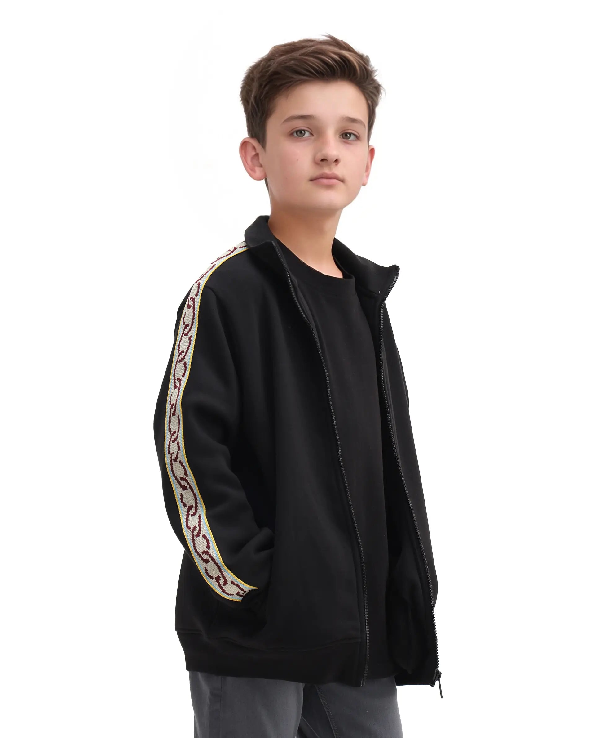 Rare Ones Kids Sugar Black Cotton Blend Solid Regular Fit Sweatshirt
