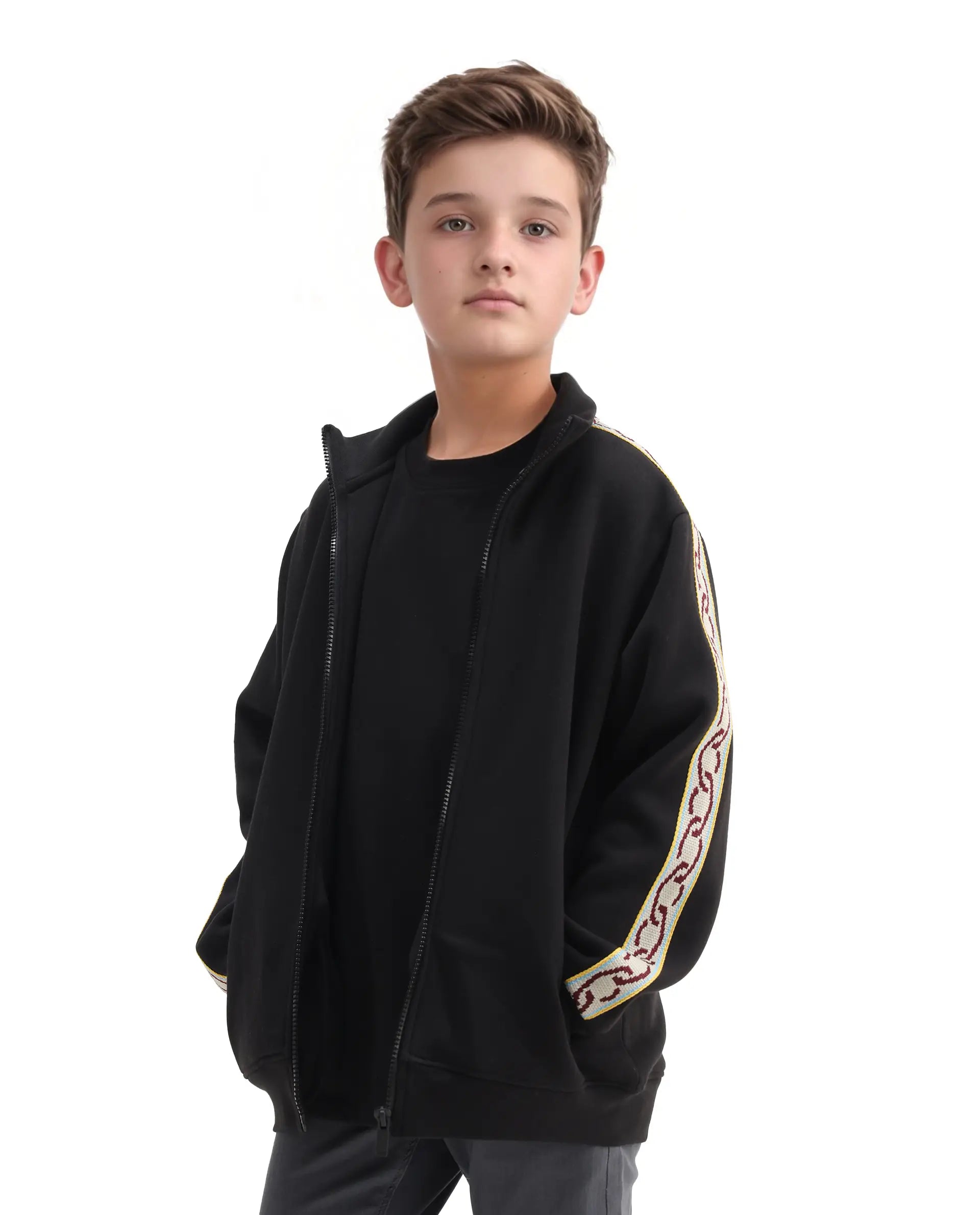 Rare Ones Kids Sugar Black Cotton Blend Solid Regular Fit Sweatshirt