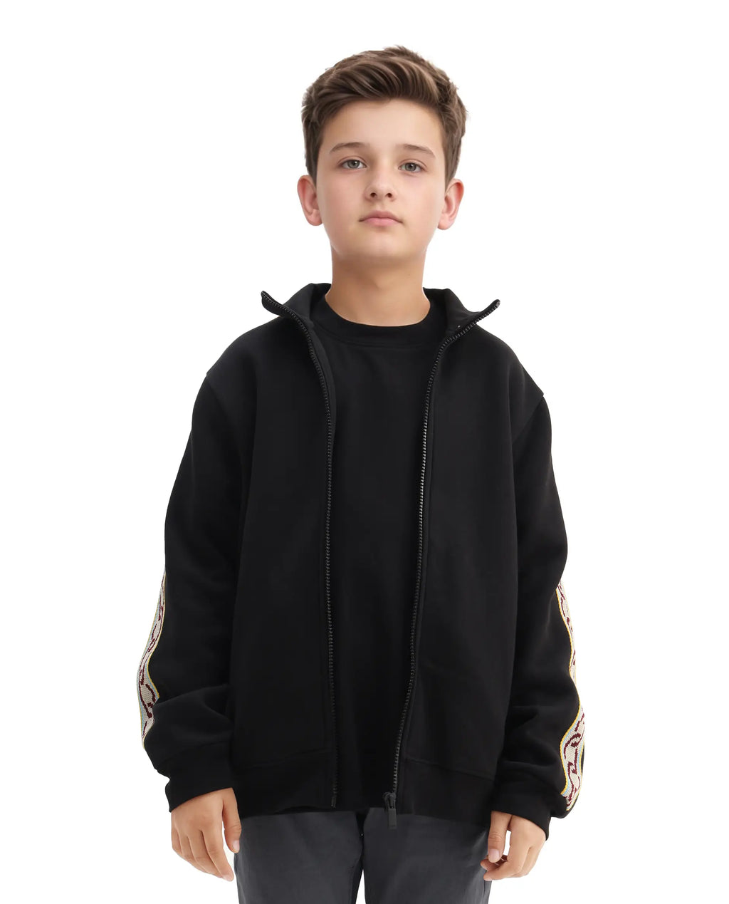 Rare Ones Kids Sugar Black Cotton Blend Solid Regular Fit Sweatshirt
