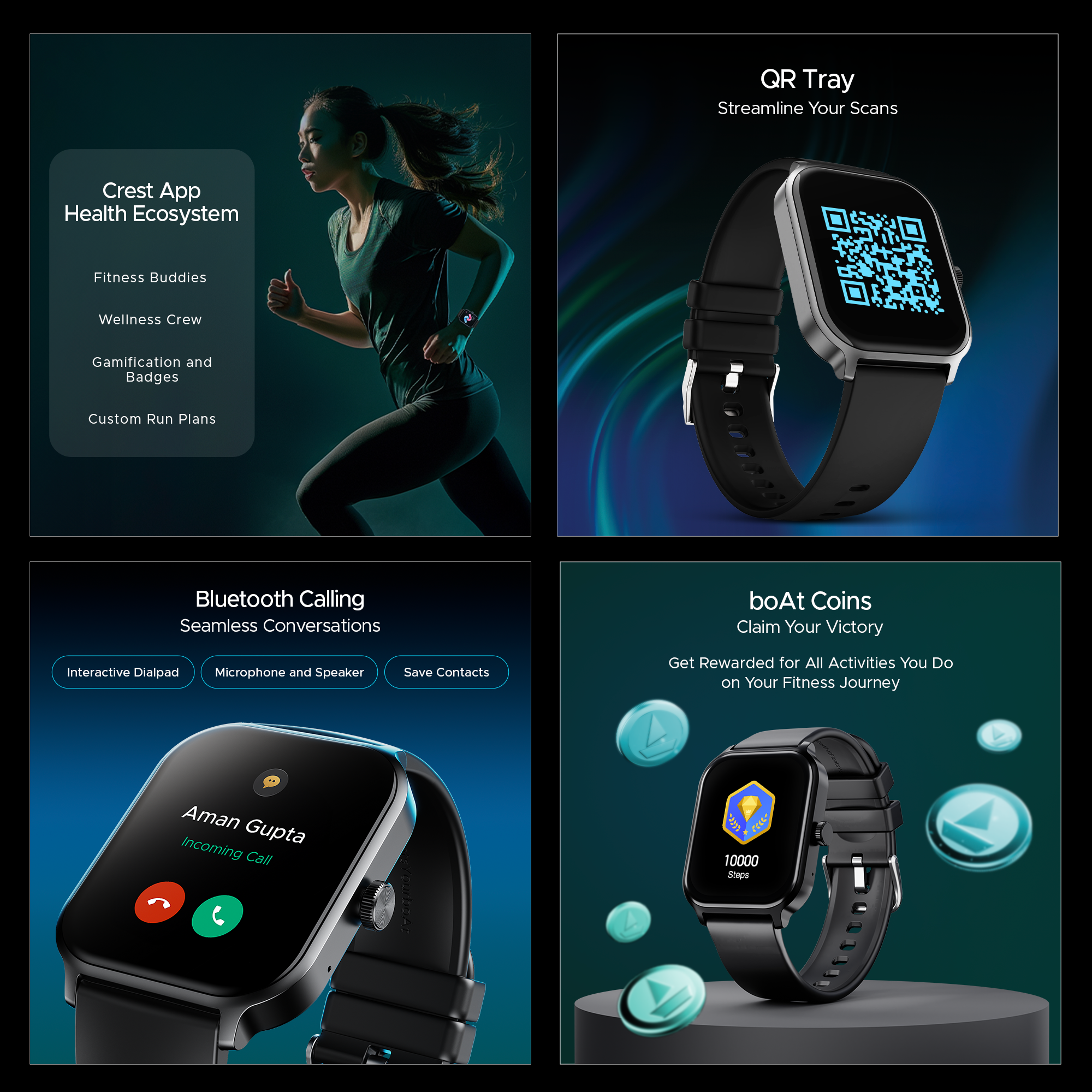 boAt Storm Call 3 Plus | Smartwatch with 1.96" HD Display, BT Calling, 700+ Activity Modes, SOS feature, Functional Crown