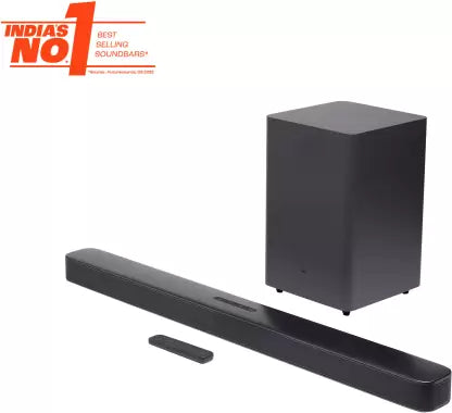 JBL Bar 2.1 Deep Bass (MK2), Soundbar with 6.5” Down-Firing Wireless Subwoofer, 2.1 Channel, Built-in Dolby Digital, Bluetooth, HDMI & Optical Connectivity (300W)