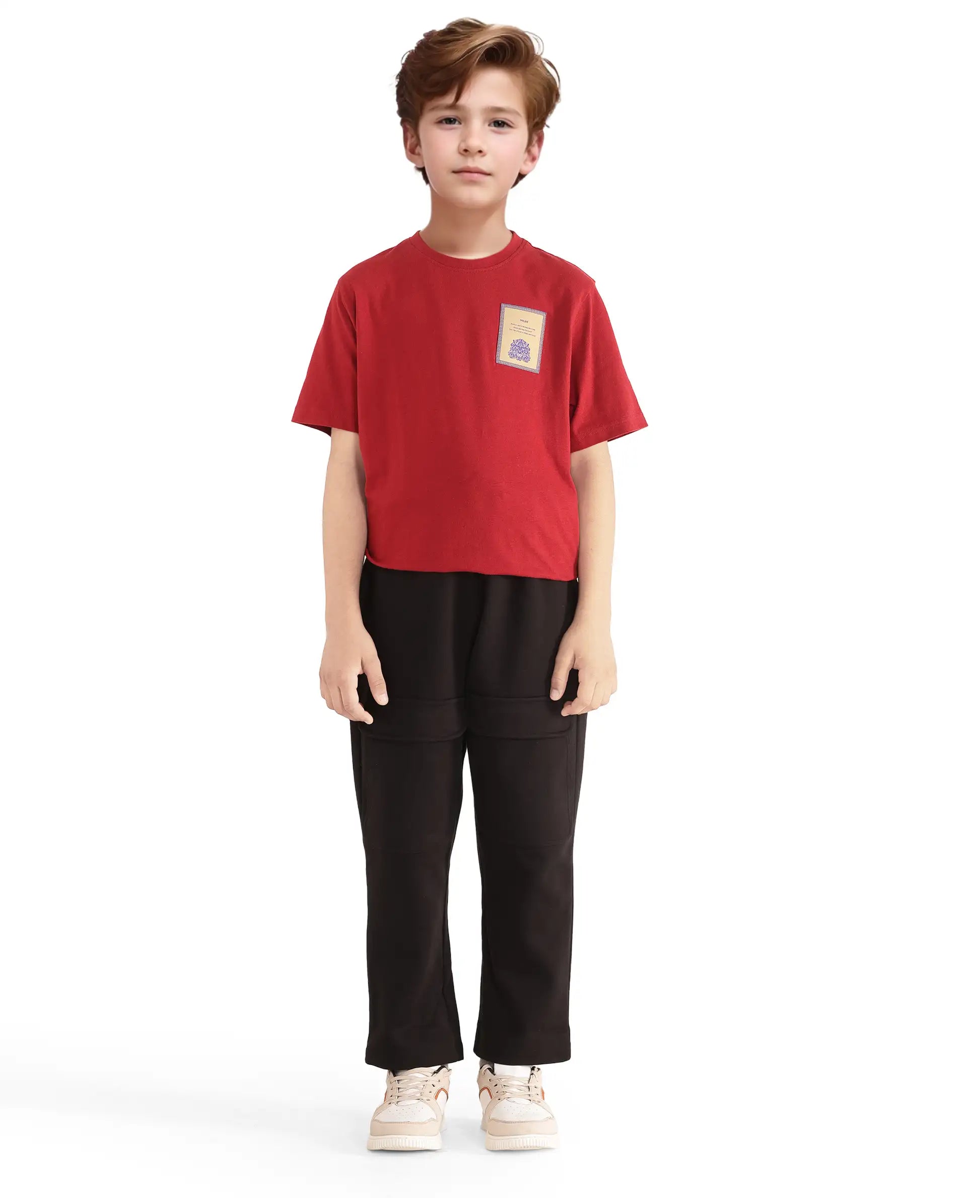 Rare Ones Kids Tami Black Cotton Poly Regular Fit Multipocket Solid Trackpant