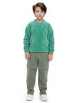 Rare Ones Kids Tami Green Cotton Poly Regular Fit Multipocket Solid Trackpant