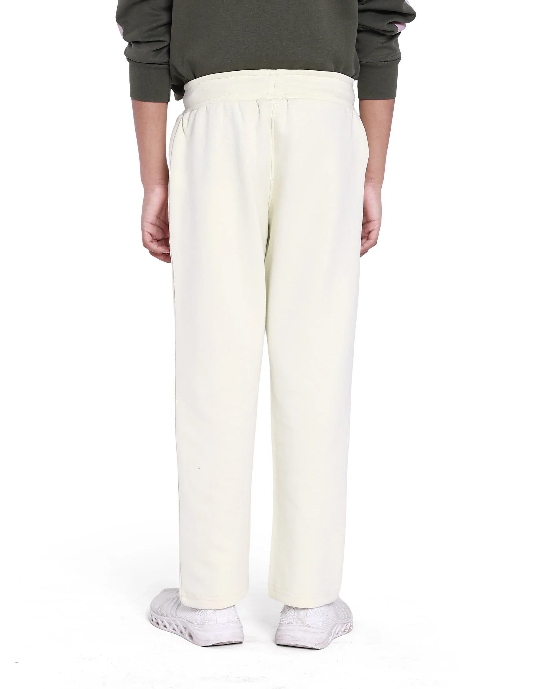 Rare Ones Kids Tami Light Yellow Cotton Poly Regular Fit Multipocket Solid Trackpant