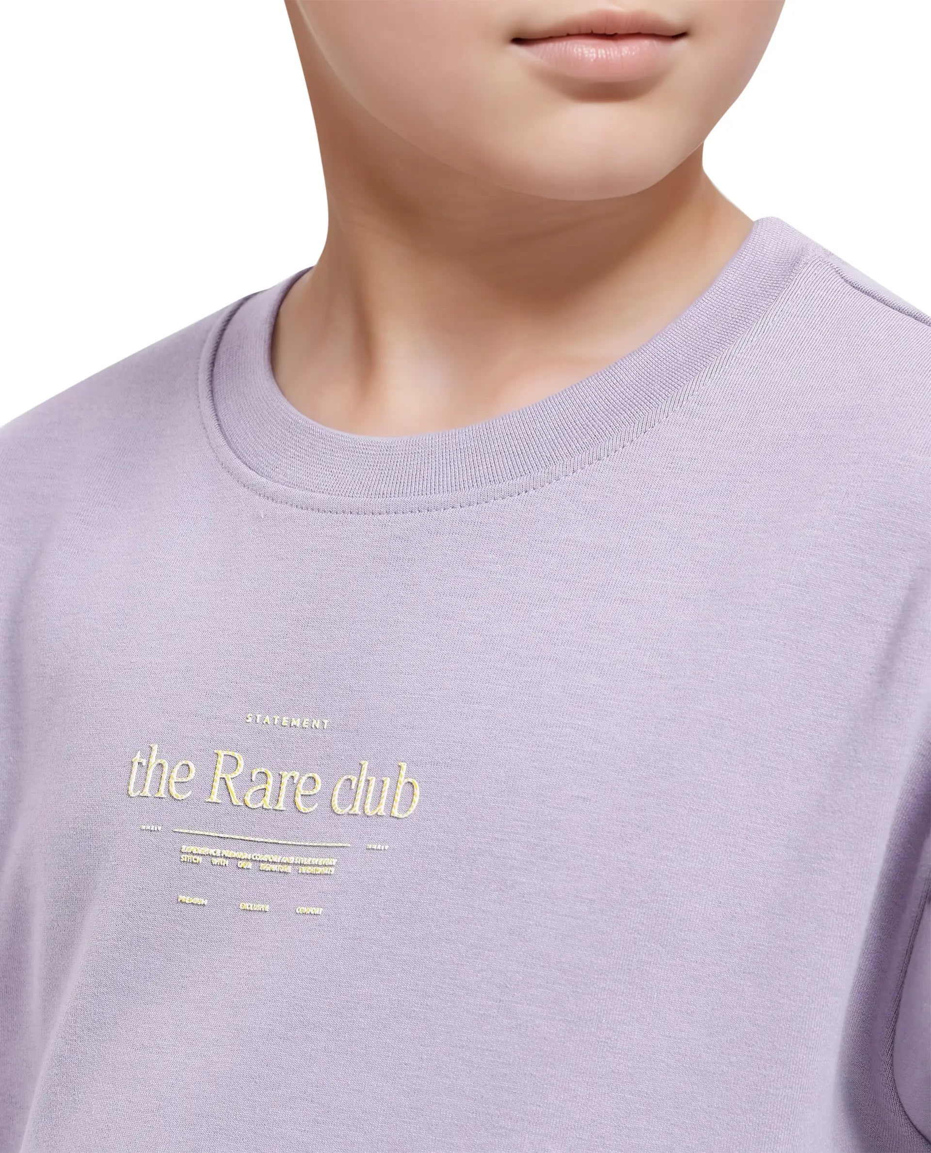 Rare Ones Kids Tamu Dusky Purple Cotton Full Sleeve Crew Neck Hd Print With Twill Texture Sweatshirt