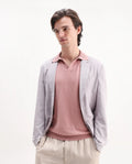 Rare Rabbit Men's Teny Dusky Pink Cotton Blend Plain Regular Fit Half Sleeve Polo