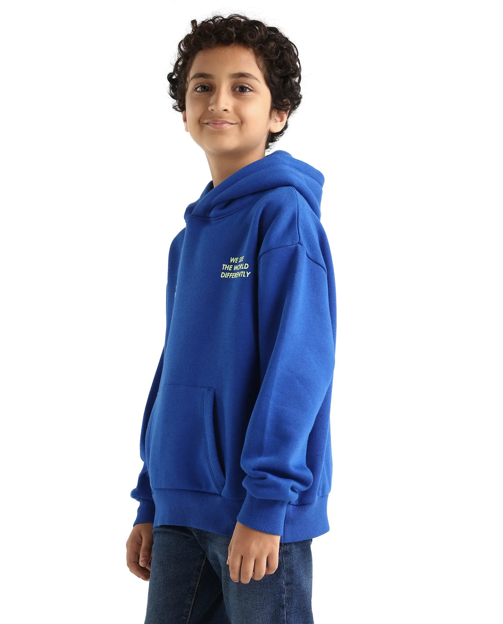 Rare Ones Kids Tito Dark Blue Cotton Blend Pull-On Closure Hd Print Full Sleeves Oversized Sweatshirt