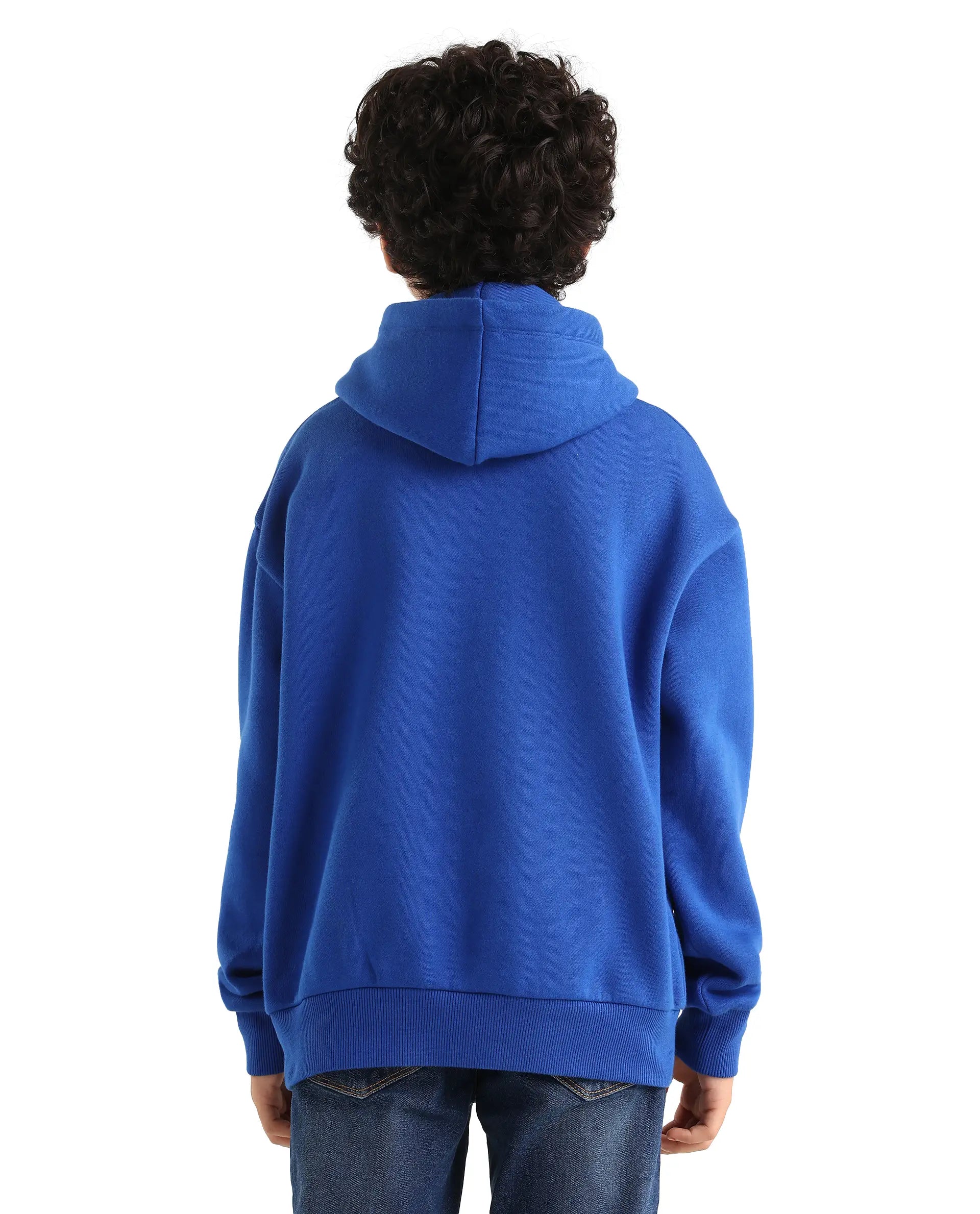 Rare Ones Kids Tito Dark Blue Cotton Blend Pull-On Closure Hd Print Full Sleeves Oversized Sweatshirt