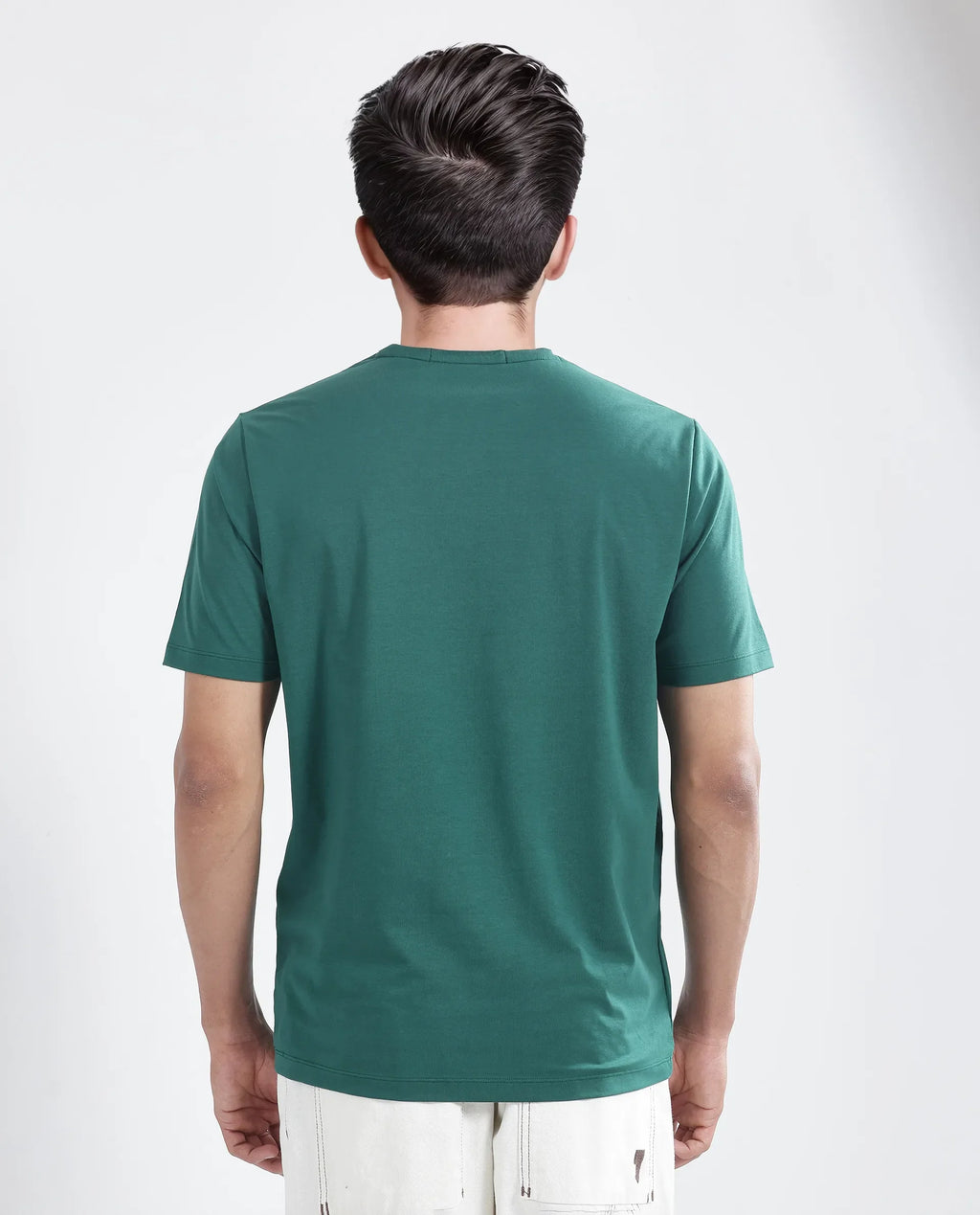 Rare Rabbit Men's Toid Dark Green Cotton Blend Graphic Print Regular Fit Half Sleeve Crew Neck T-Shirt
