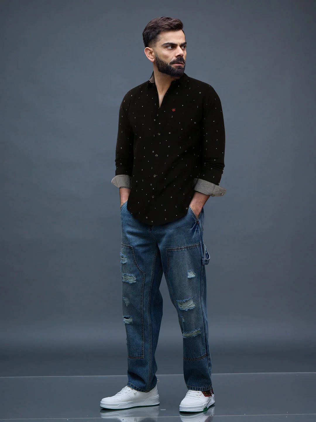 Dots & Dashes Black AOP Shirt