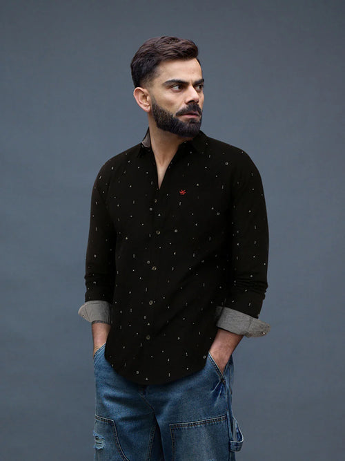 Dots & Dashes Black AOP Shirt