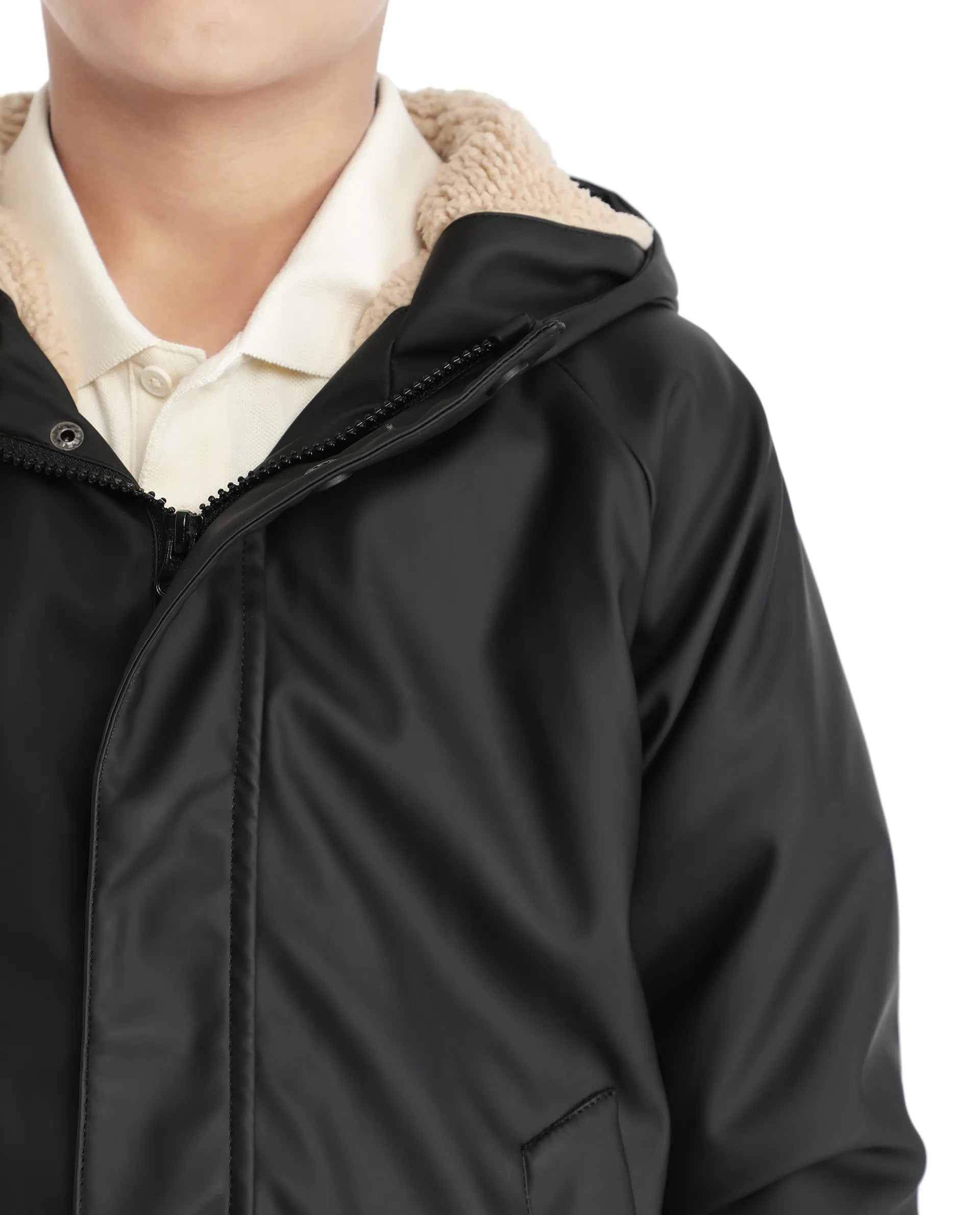 Rare Ones Kids Wrick Black Polyester Full Sleeve Solid Jacket