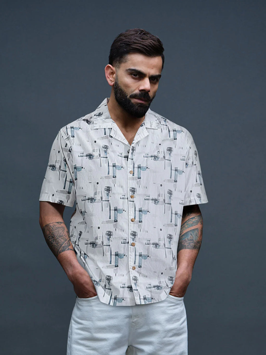 Abstract AOP Regular Fit Shirt | Off White