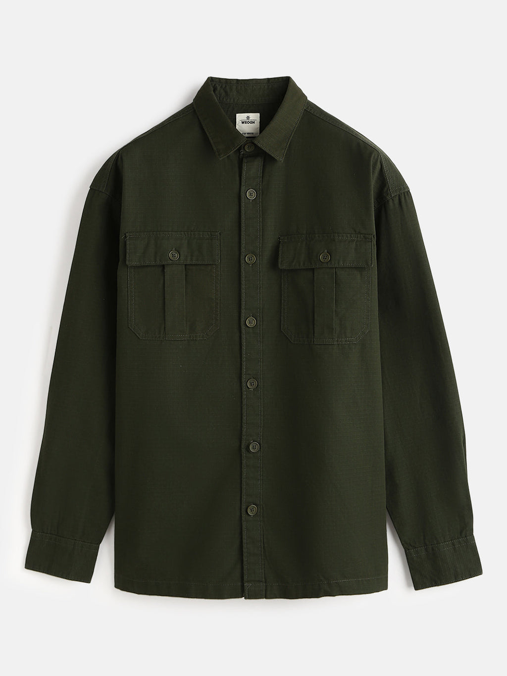 Double Pocket Oversized Shirt | Olive