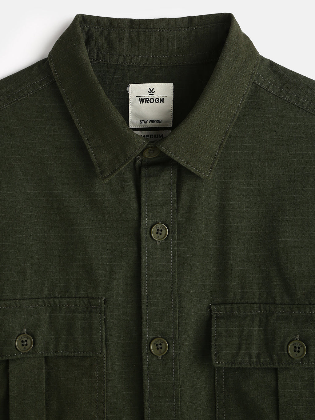 Double Pocket Oversized Shirt | Olive