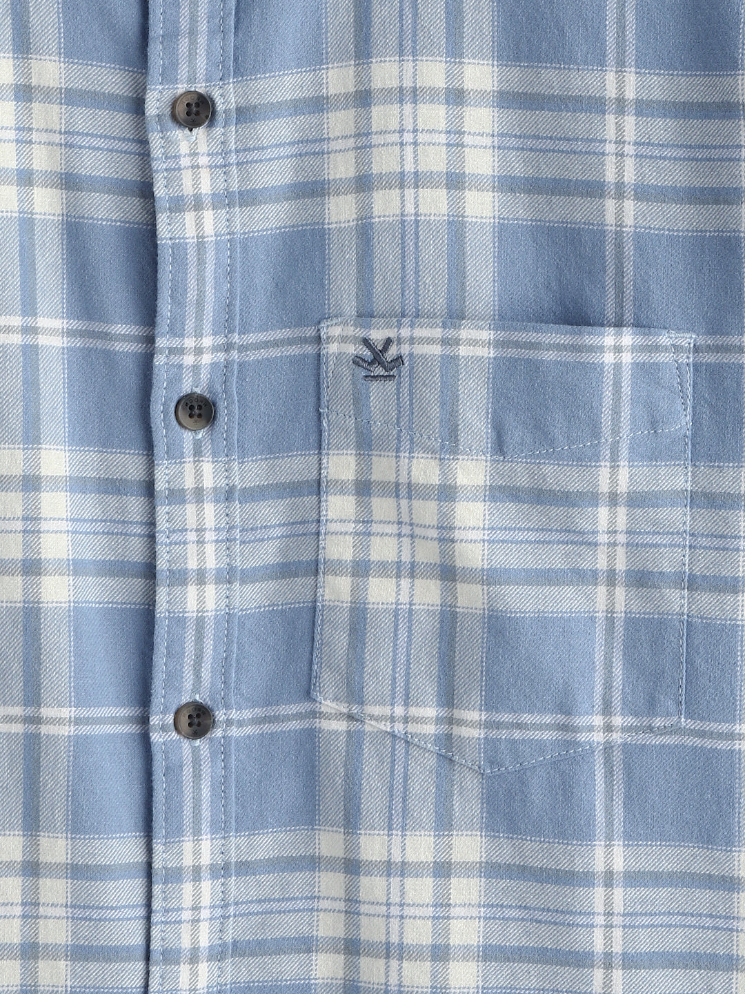 Textured Checks Cotton Shirt | Blue