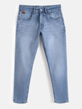 Faded Slim Tapered Jeans | Light Blue