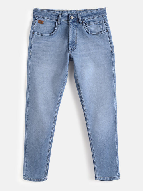 Faded Slim Tapered Jeans | Light Blue