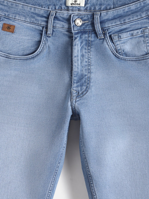 Faded Slim Tapered Jeans | Light Blue