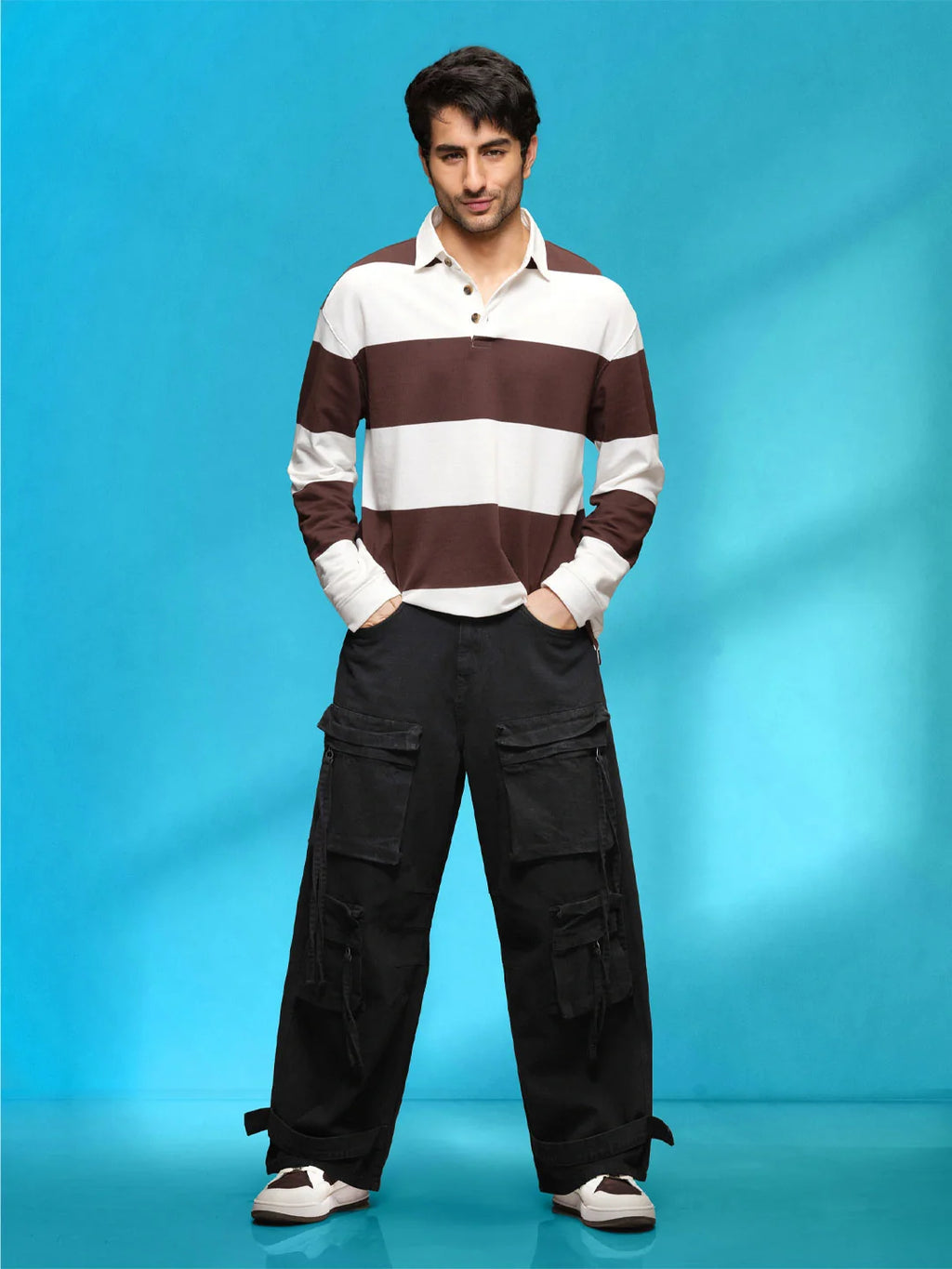 Men's Twelve Pocket Baggy Cargo  | Black