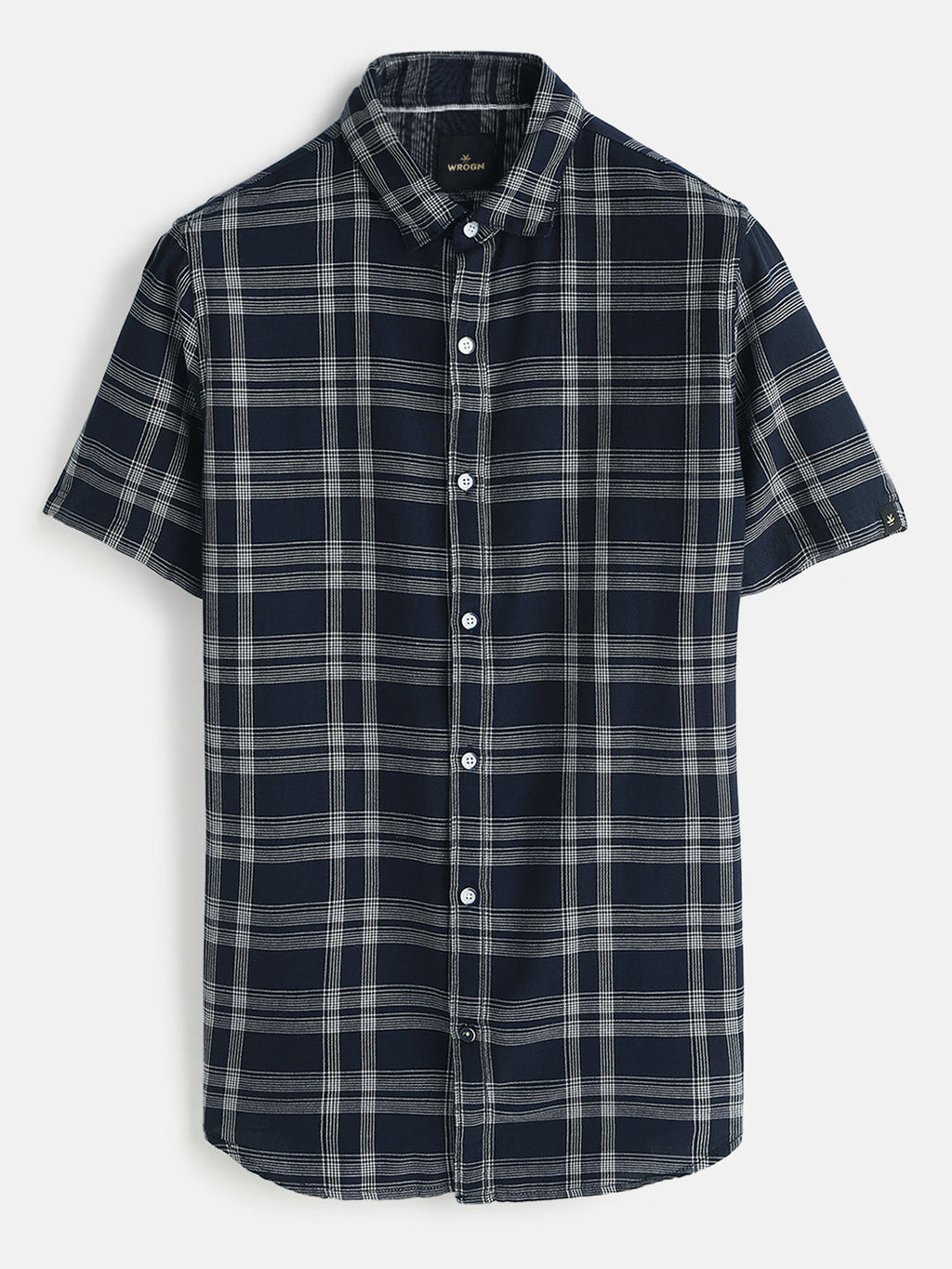 Casual Light Weight Checked Shirt | Navy Blue