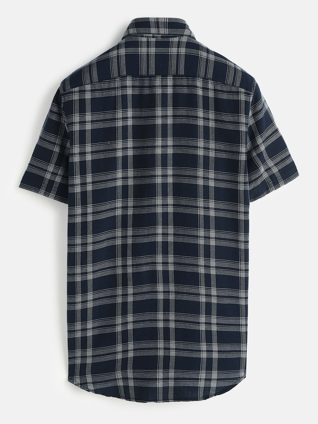 Casual Light Weight Checked Shirt | Navy Blue
