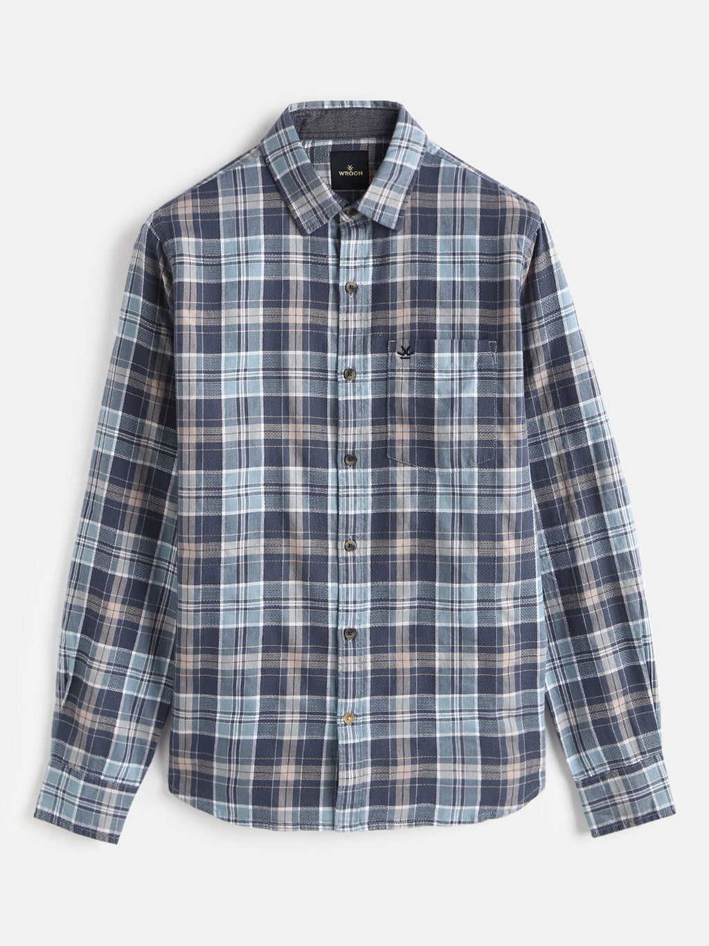 Textured Checks Dobby Shirt | Blue