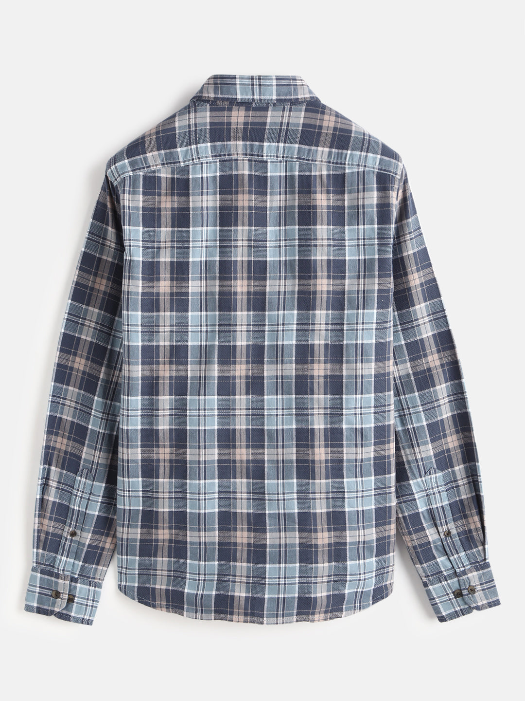Textured Checks Dobby Shirt | Blue