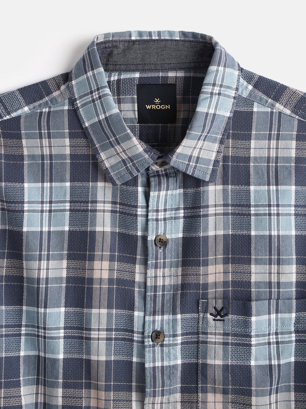 Textured Checks Dobby Shirt | Blue
