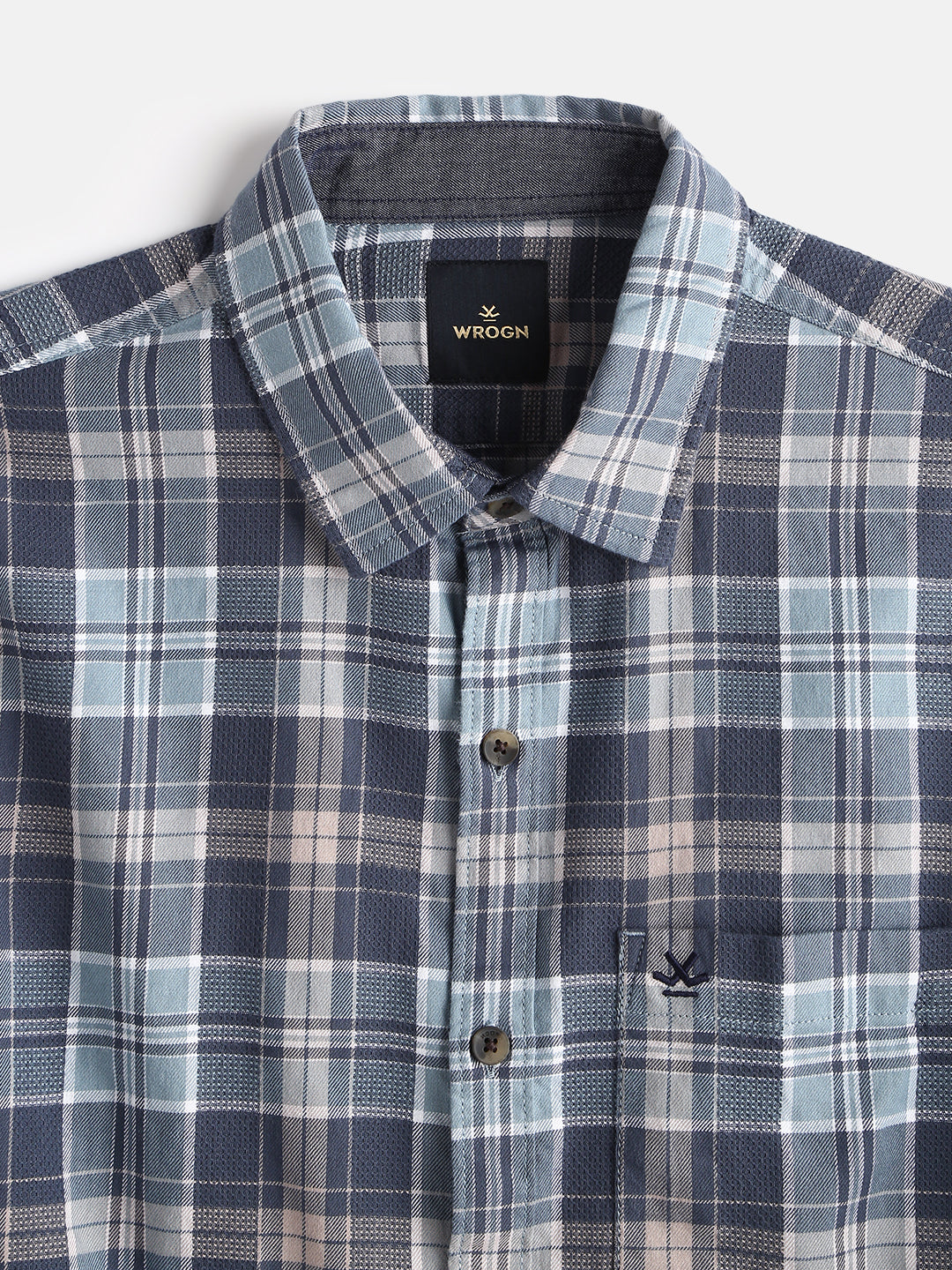 Textured Checks Dobby Shirt | Blue