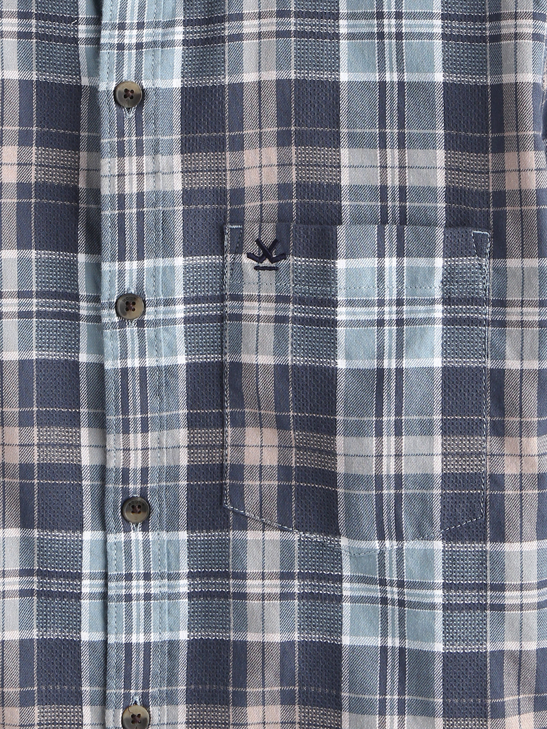 Textured Checks Dobby Shirt | Blue