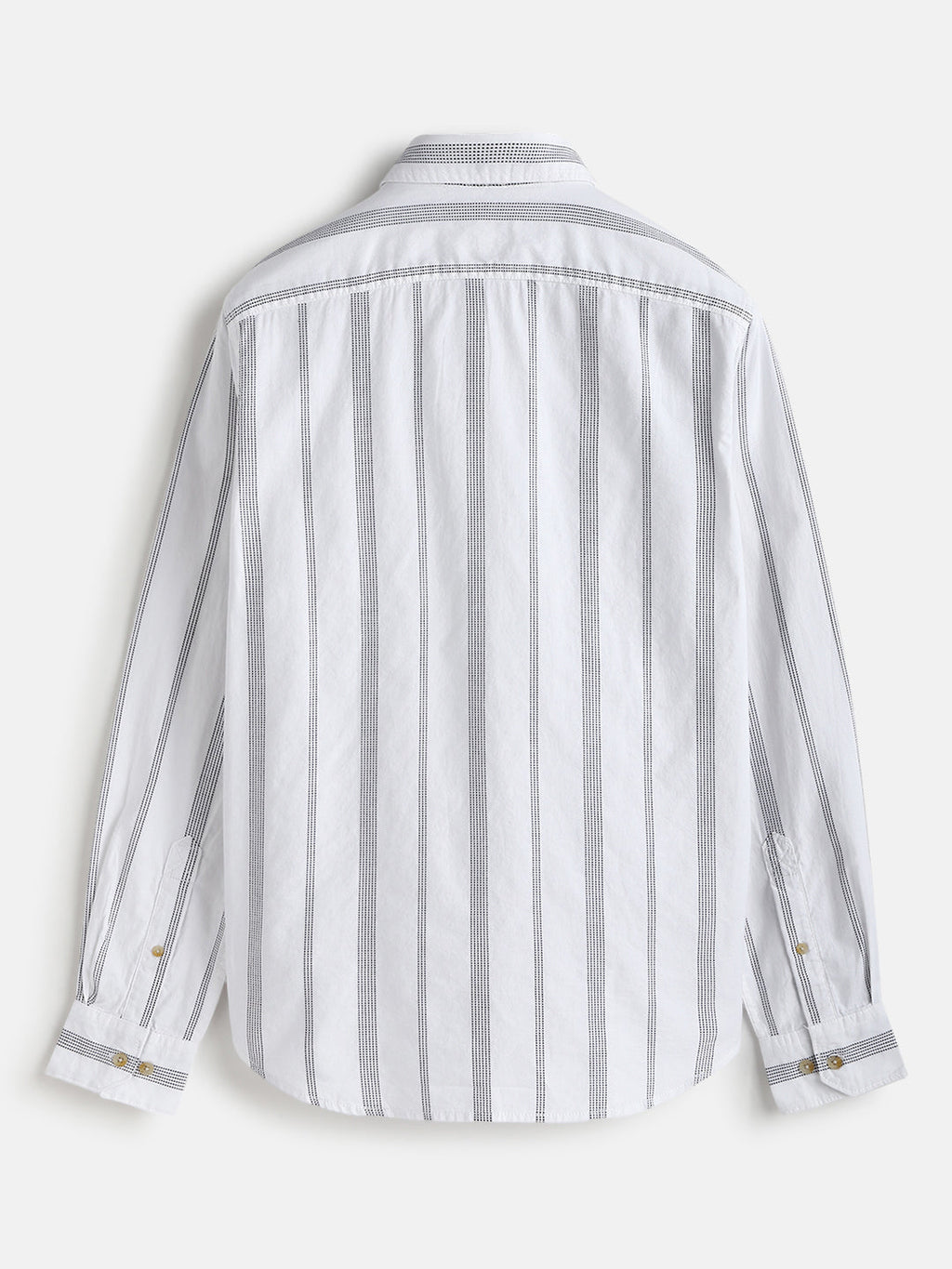 Textured Stripes Cotton Shirt | White