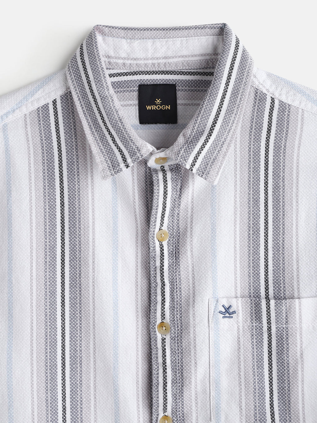 Textured Stripes Dobby Shirt | Grey