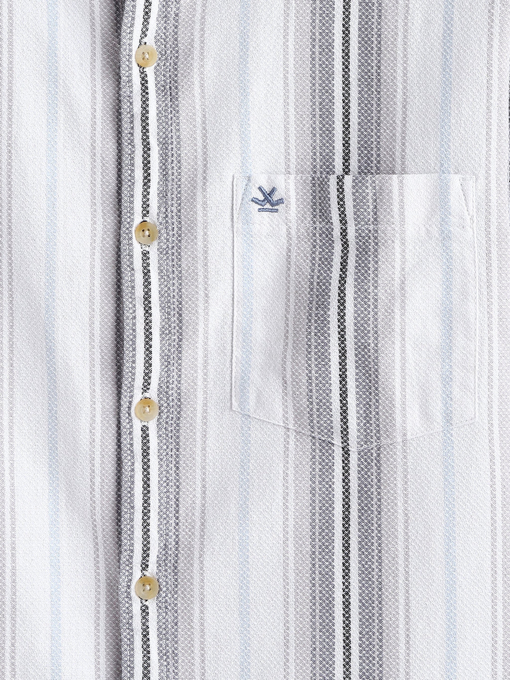Textured Stripes Dobby Shirt | Grey