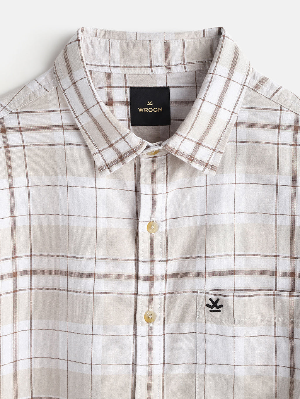 Checked Comfort Fit Shirt | Brown