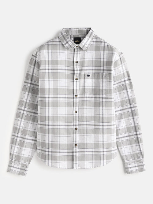 Checked Comfort Fit Shirt | Grey