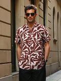 AOP Flowy Viscose Shirt | Brown