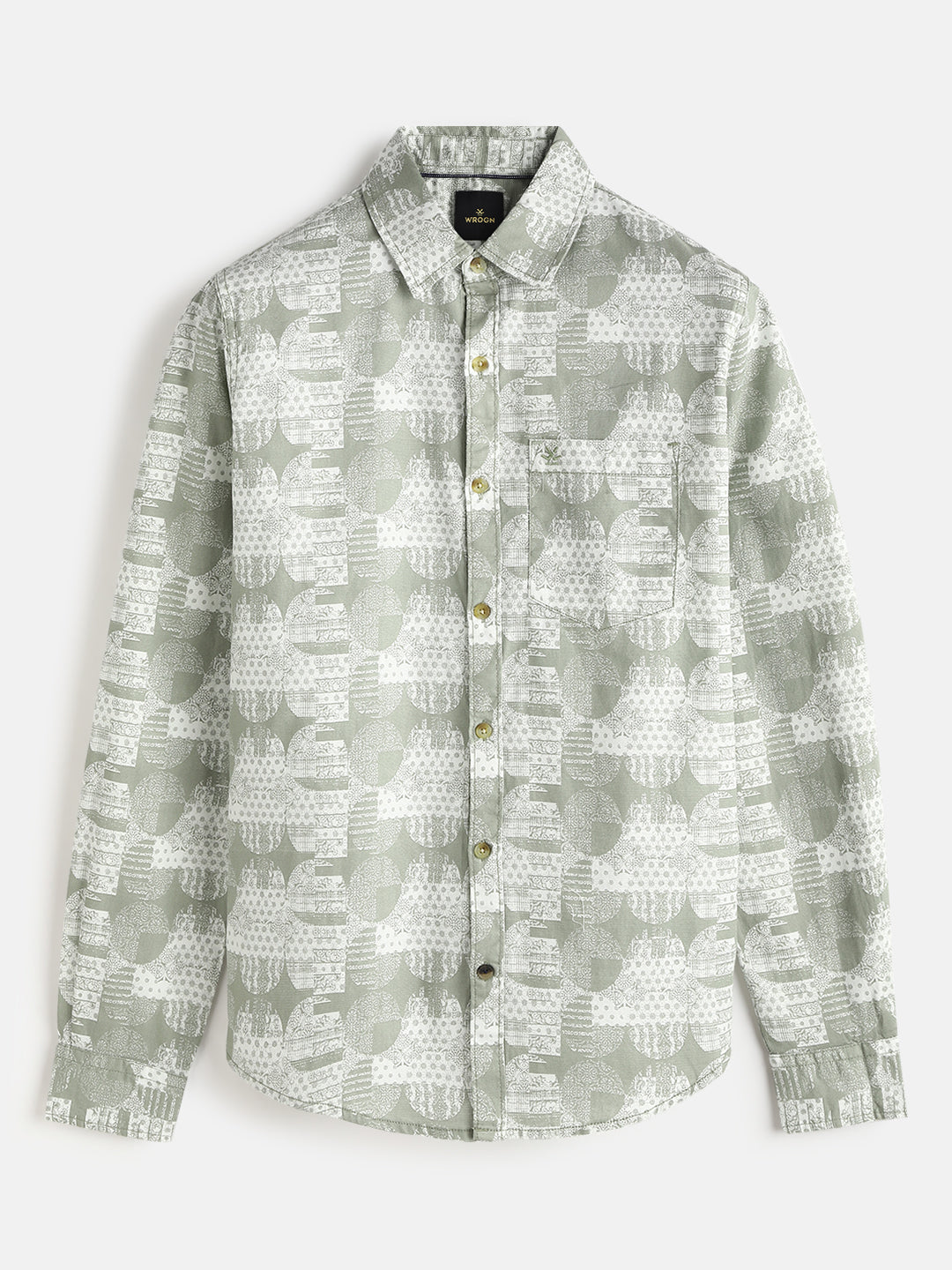 Abstract Printed Slim Fit Shirt | Green