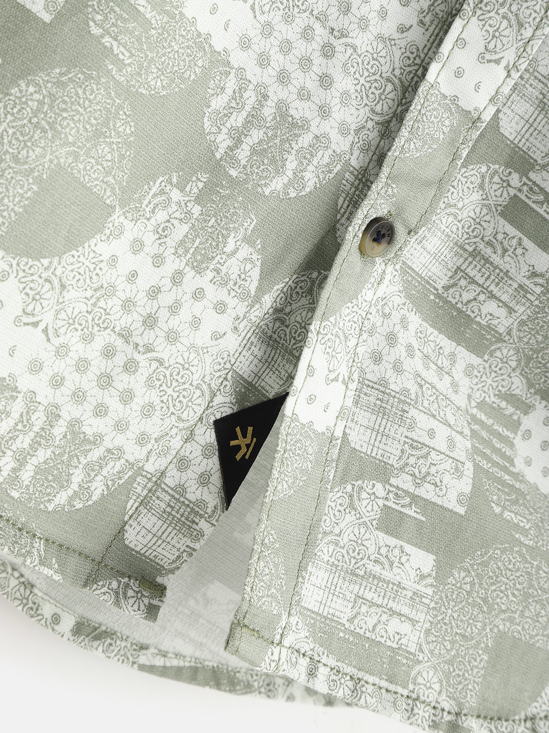 Abstract Printed Slim Fit Shirt | Green